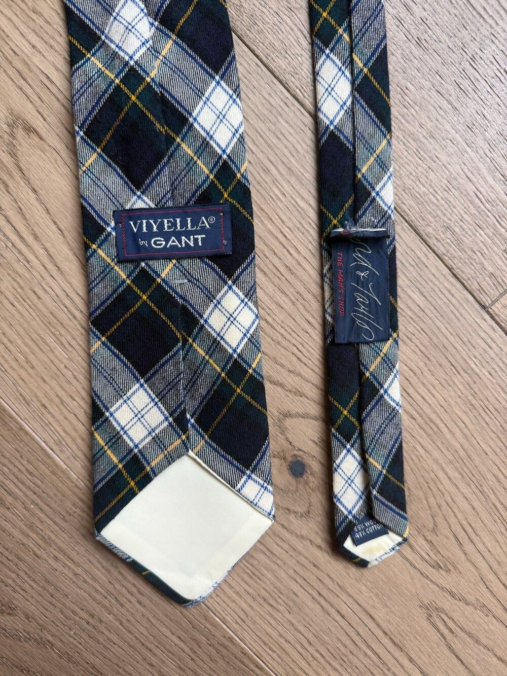 Vintage Viyella by GANT 65% Wool 35% Cotton Tartan Plaid Necktie